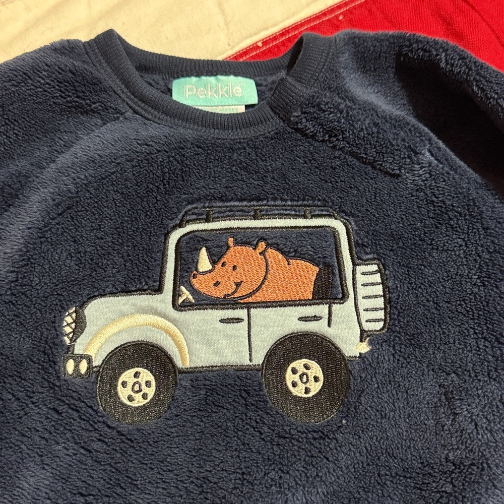 Navy Blue Rhino Sweatshirt for Kids - Picture 2 of 3
